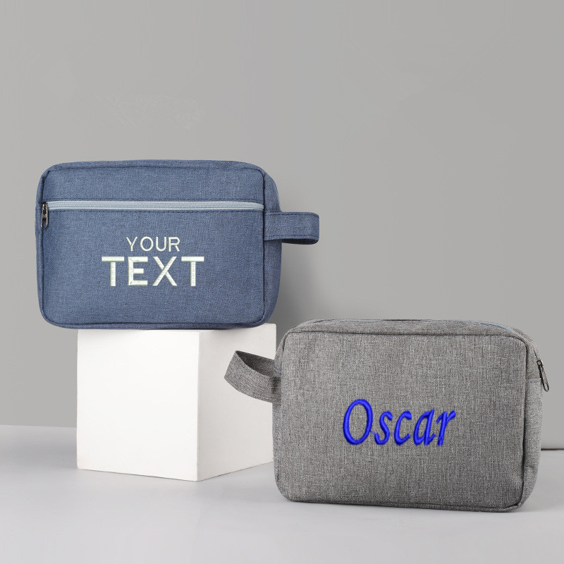 Mens Grooming Kit Case - Benutzerdefinierte Stickerei Name Mann Kulturbeutel Trauzeugen