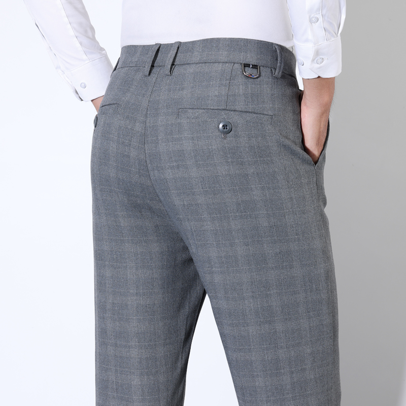 Men Grooming Outfit - Baumwolle Plaid Gestreiften Klassischen Anzug Hosen