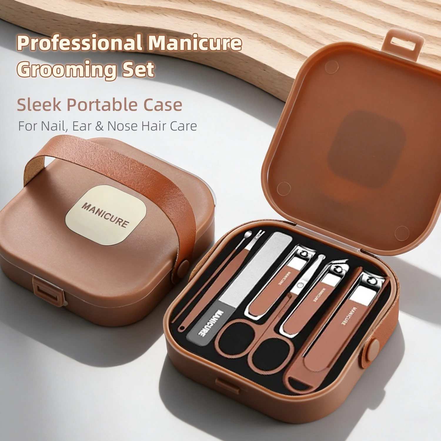 Mens Grooming Kit Case - Nagelpflege-Set Anti-Spritzer Maniküre-Set Edelstahl-Nagelknipser Polierfeile Pflegewerkzeuge