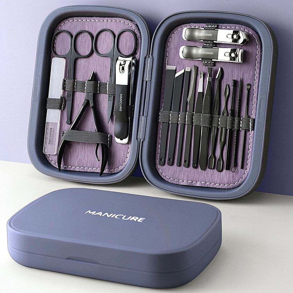 Mens Grooming Kit Case - Professionelles Nagelscheren-Set aus Edelstahl, Maniküre-Set für