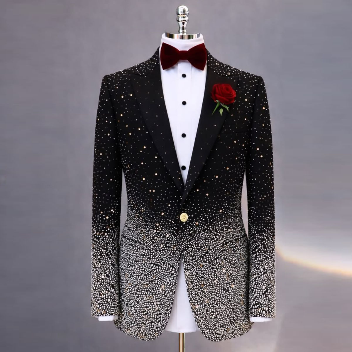 Eleganter Strass-Diamant Herre – Men Grooming Outfit Bewertung und Preis
